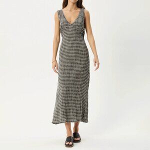 Afends Asta Seersucker Midi Tank Dress Steel Check size S - very good condition